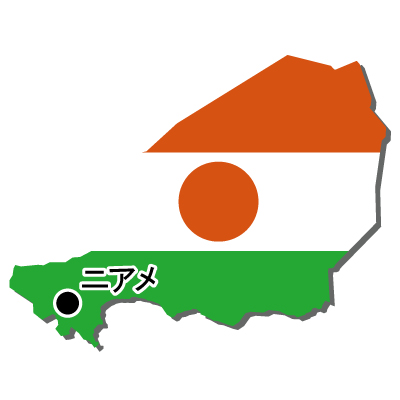 ニジェール共和国無料フリーイラスト｜首都名・国旗付